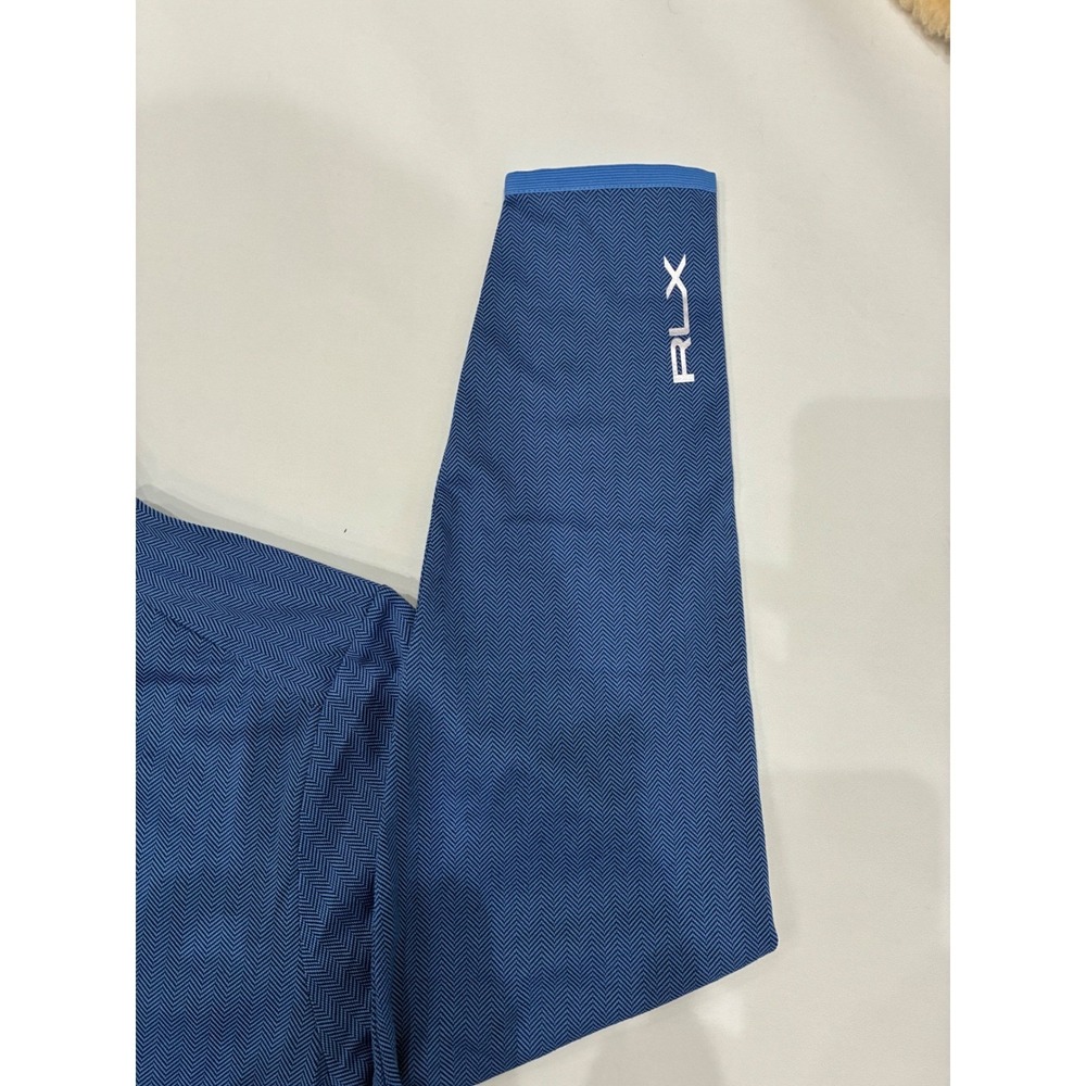 RLX Ralph Lauren Performance Quarter Zip Golf Wicking Pullover Blue Herringbone - Picture 10 of 13